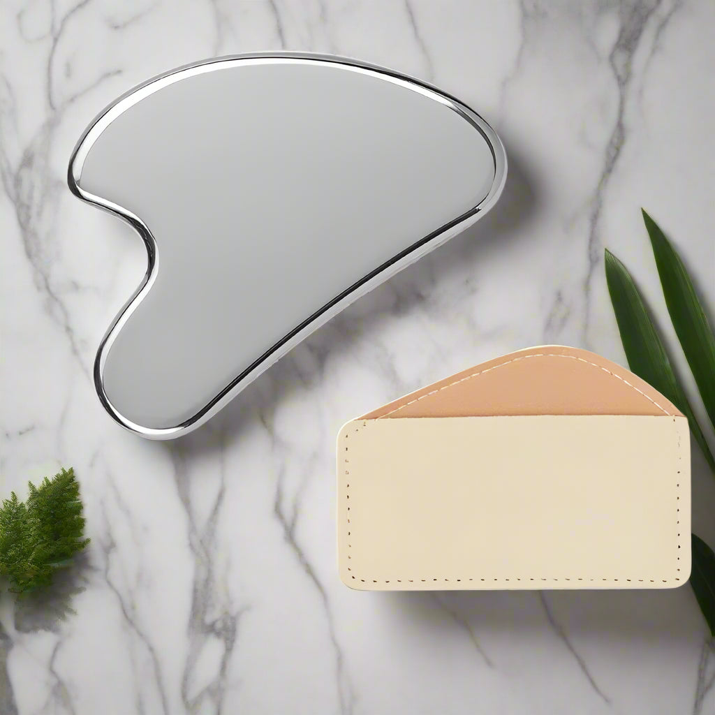 Thick Stainless Steel Dolphin Gua Sha Facial Tool - Fragrance-Free, Battery-Free Eye & Face Massage Board for Deep Tissue Pressu