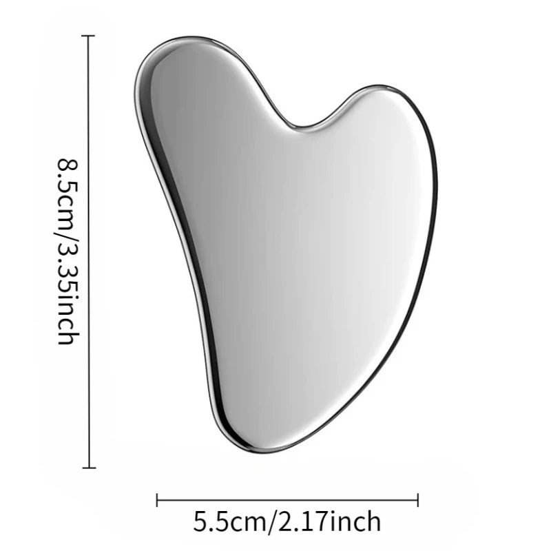 Thick Stainless Steel Dolphin Gua Sha Facial Tool - Fragrance-Free, Battery-Free Eye & Face Massage Board for Deep Tissue Pressu