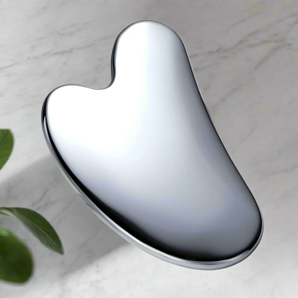 Thick Stainless Steel Dolphin Gua Sha Facial Tool - Fragrance-Free, Battery-Free Eye & Face Massage Board for Deep Tissue Pressu