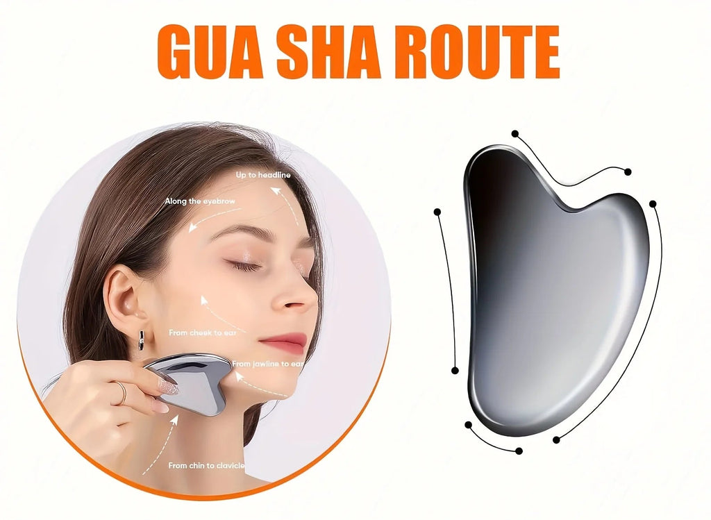 Thick Stainless Steel Dolphin Gua Sha Facial Tool - Fragrance-Free, Battery-Free Eye & Face Massage Board for Deep Tissue Pressu