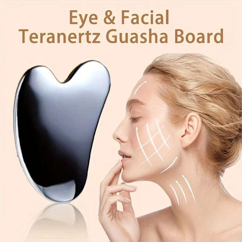 Thick Stainless Steel Dolphin Gua Sha Facial Tool - Fragrance-Free, Battery-Free Eye & Face Massage Board for Deep Tissue Pressu
